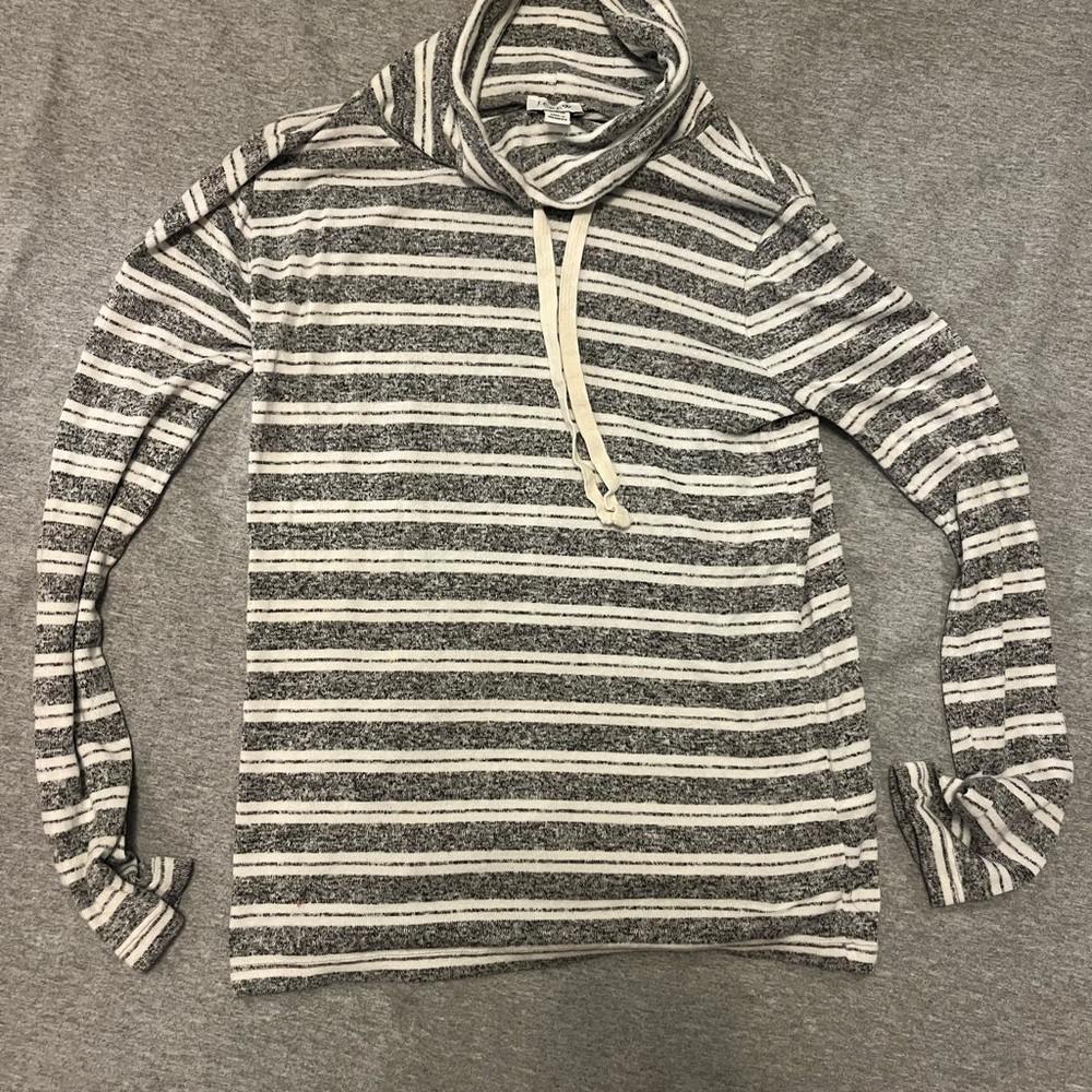 J. Crew Heathered Gray and White Striped Pullover Size XXS